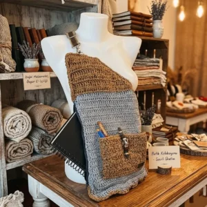 Unisex El Örgüsü Çapraz Askılı Vintage Çanta – Şık ve Özgün Tasarım