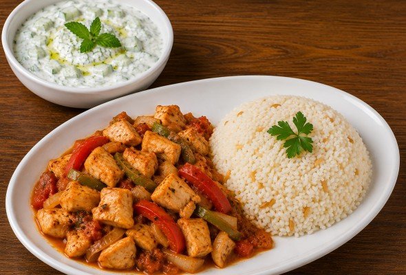 Tavuk Sote + Pilav + Cacık