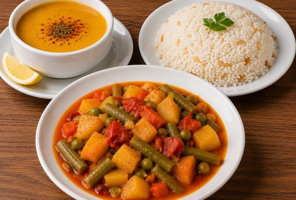 Sebze Yemeği + Çorba + Pilav