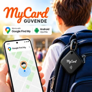 MyCard Güvende – Android Uyumlu Çocuk ve Öğrenci Güvenlik Kartı | Google Bul Konum Desteği ve NFC Acil Durum Kimliği