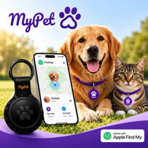 MyPet Apple Uyumlu Akıllı Evcil Hayvan Konum Takip Cihazı | Apple Bul (Find My) Bluetooth Takip ve NFC Dijital Kimlik