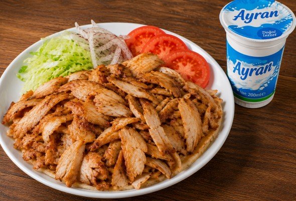 1.5 Porsiyon Tavuk Döner (150 gr) + Ayran