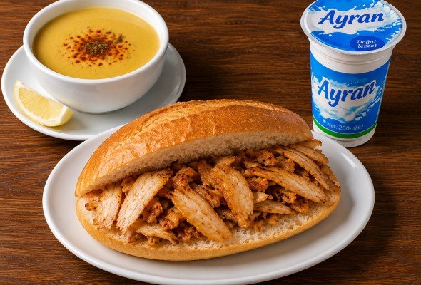 Çorba + Yarım Ekmek Döner + Ayran